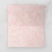 Koraal- en Ivory-Floral Wedding Plaatskaartje (Binnenkant ongevouwen)