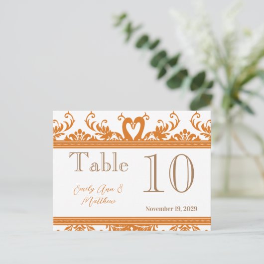 Koraal- en ivory-kwaadbalknummer briefkaart (Staand voorkant)