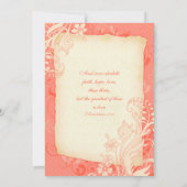 Koraal en Ivory - uitnodiging voor het huwelijk v (Achterkant)