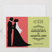 Koraal en kalkgroen sparen de Mededelingen van de  Kaart (Voorkant / Achterkant)