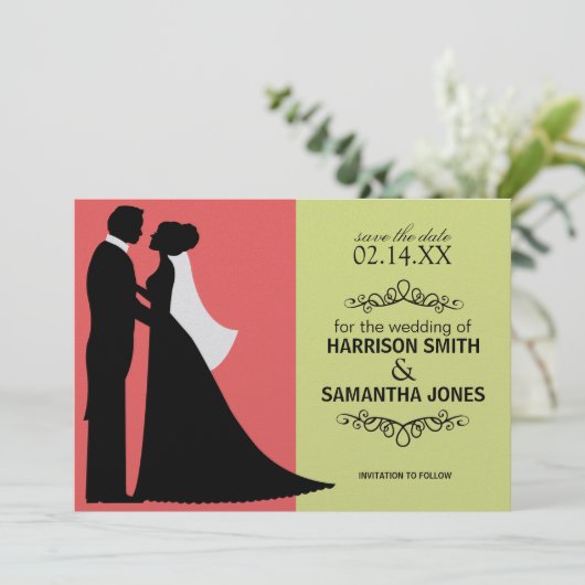 Koraal en kalkgroen sparen de Mededelingen van de  Kaart (Staand voorkant)