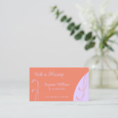 Koraal en Lavendel Sierkronkel  Visitekaartje (Staand voorkant)