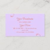 Koraal en Lavendel sierlijk met Logo  Visitekaartje (Achterkant)