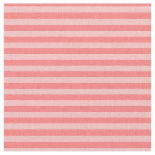 Koraal en lichte roze strepen stof (Close Up)