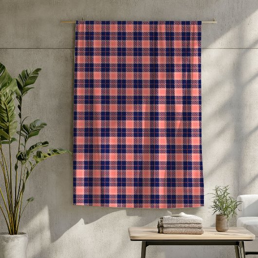 Koraal en Marine Deken Classic Tartan voor Gifting