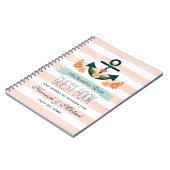 Koraal en Marine Nautical Anker Wedding Gastenboek Notitieboek (Linkerzijde)
