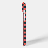 Koraal en marine schaakbordpatroon Case-Mate iPhone case (Achterkant / Links)