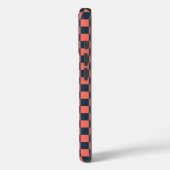 Koraal en marine schaakbordpatroon Case-Mate iPhone case (Achterkant / Links)
