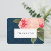 Koraal en marineblauw Shabby Chic Hartelijk dank Bedankkaart (Staand voorkant)