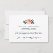 Koraal en marineblauw Shabby Chic Hartelijk dank Bedankkaart (Achterkant)