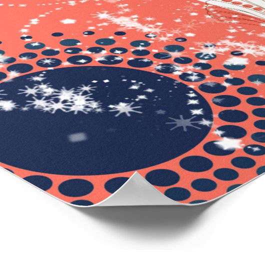 Koraal en marineblauw strand huwelijksbord poster (Hoek)