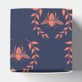 Koraal en marinekoningin bijenpatroon bedankdoosjes (Bovenkant)