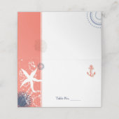 Koraal- en marinesurnbruinbruinhuwelijken plaatskaartje (Buitenkant ongevouwen)