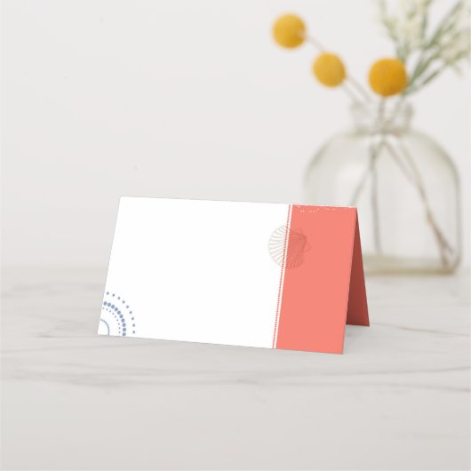 Koraal- en marinesurnbruinbruinhuwelijken plaatskaartje (Achterkant)