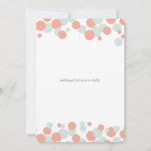 Koraal en Mint Bubbles Confetti Wedding Kaart (Achterkant)