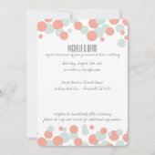 Koraal en Mint Bubbles Confetti Wedding Kaart (Voorkant)