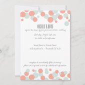 Koraal en Mint Bubbles Confetti Wedding Kaart (Voorkant)