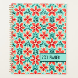 Koraal en Mint Floral Planner
