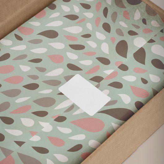 Koraal en Mint Regendruppels Patroon Tissuepapier