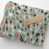 Koraal en Mint Regendruppels Patroon Tissuepapier