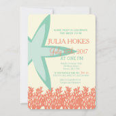 Koraal en Mint Starfish Bridal Shower Kaart (Voorkant)