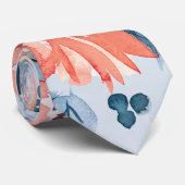 Koraal- en mosterdblauw-bruinbruinbruinbruin stropdas (Opgerold)