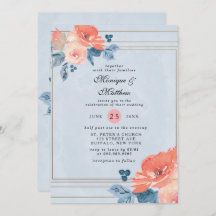 Koraal- en mosterdblauw-oraal huwelijk