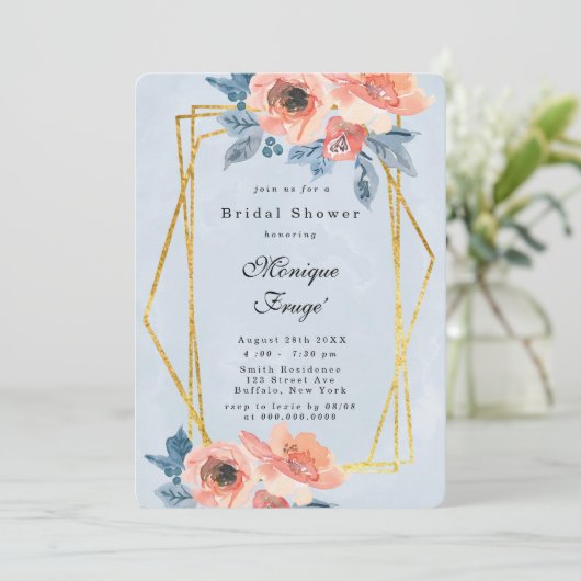 Koraal en mosterdblauw Vrijgezellenfeest Kaart (Staand voorkant)