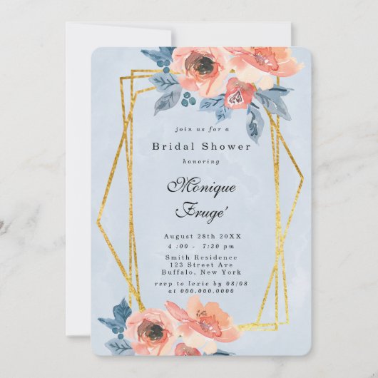 Koraal en mosterdblauw Vrijgezellenfeest Kaart (Voorkant)