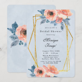 Koraal en mosterdblauw Vrijgezellenfeest Kaart