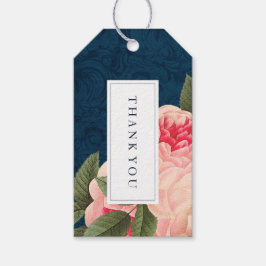 Koraal en Navy Blue Wedding Favor Gift Hang Label Cadeaulabel