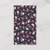 Koraal en Navy Chic  Bloemenprint Visitekaartje (Achterkant)
