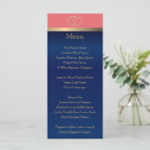 Koraal- en Navy Gold-harten - Menu (Staand voorkant)