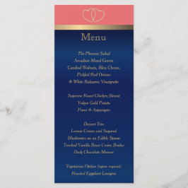 Koraal- en Navy Gold-harten - Menu