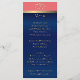 Koraal- en Navy Gold-harten - Menu
