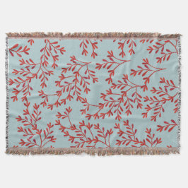 Koraal en oceaan met blauwe schroefdraad deken