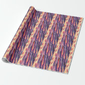 koraal en paars patroon cadeaupapier (Uitgerold)