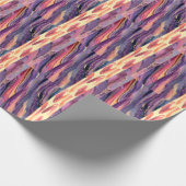 koraal en paars patroon cadeaupapier (Hoek)