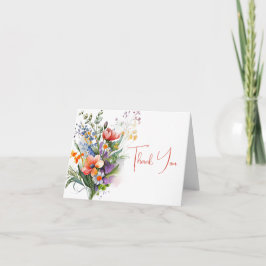 Koraal en Paarse Wildbloemen Dank u