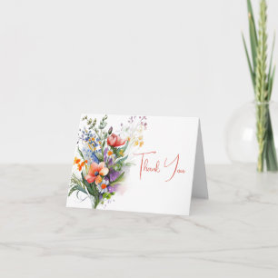 Koraal en Paarse Wildbloemen Dank u