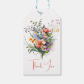 Koraal en Paarse Wilde Bloemen Bruidsontbijt Cadeaulabel (Voorkant)