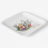 Koraal en Paarse Wildflower Vrijgezellenfeest Papieren Bordje (Gebogen)