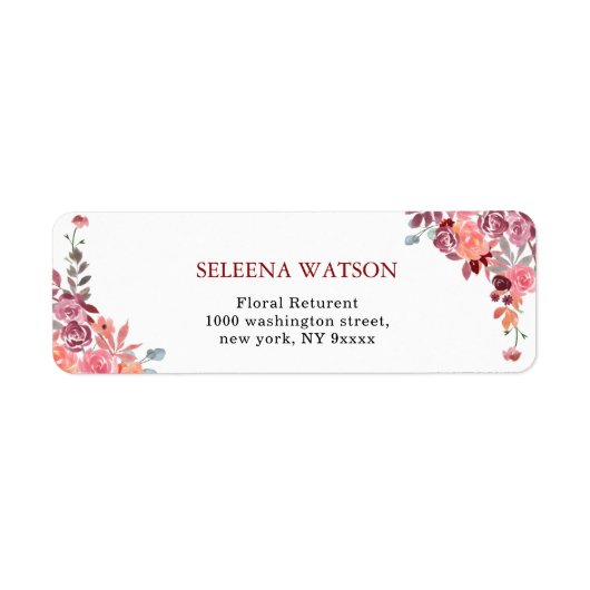 Koraal- en perkamentverbinding-adres Waterverf Etiket (Voorkant)