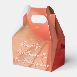 Koraal en perzik bedankdoosjes