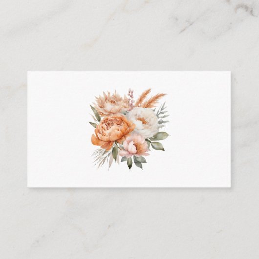 Koraal en perzik droge bloem bruiloft register informatiekaartje (Achterkant)