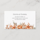 Koraal en perzik droge bloem bruiloft register informatiekaartje (Voorkant)