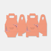 Koraal en perzik Waterverf bloemenbruiloft taart Bedankdoosjes (Uitgevouwen)