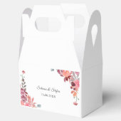 Koraal en perzik Waterverf bloemenbruiloft taart Bedankdoosjes (Geopend)