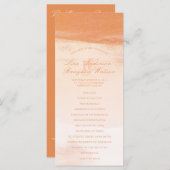 Koraal en perzik Waterverf Wash bruiloft programma Programmakaart (Voorkant / Achterkant)