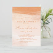 Koraal en perzik Waterverf Wash Vrijgezellenfeest Kaart (Staand voorkant)